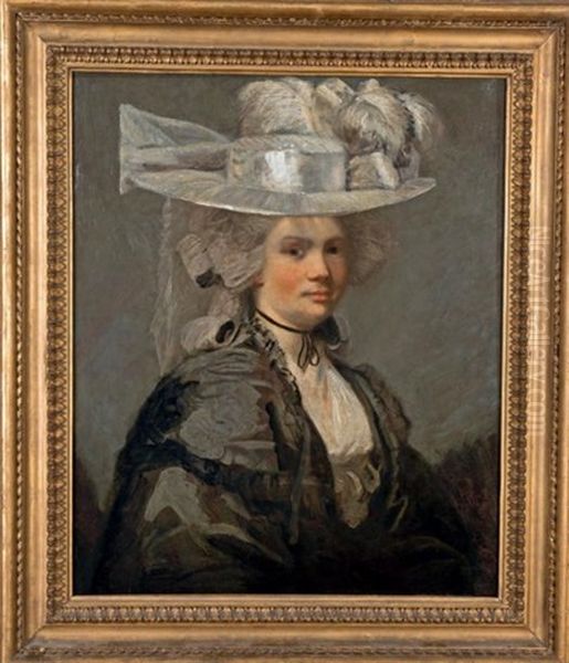 Portrait De Femme Au Chapeau Dit Portrait D'elizabeth Gooden Houghton, Lady Elizabeth Taylor (? -1821) by Sir John Hoppner