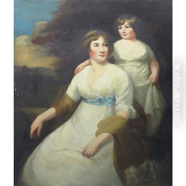 Mother And Daughter Oil Painting by Sir John Hoppner