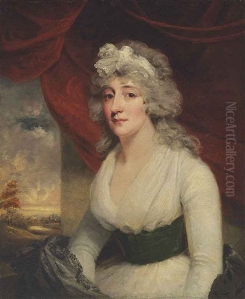 Portrait Of A Lady Of The Townshend Family Oil Painting by Sir John Hoppner