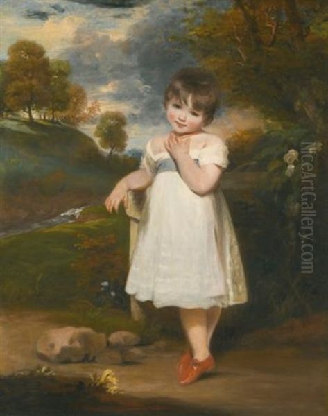 Portrait Of Emma Laura Whitbread, Later Lady Eversley (1798-1857), When A Child Oil Painting by Sir John Hoppner