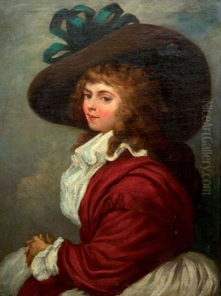 Portrait De Jeune Femme Oil Painting by Sir John Hoppner