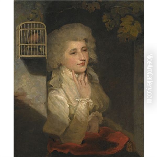 Portrait Of Elizabeth Gibbs, Mrs. Young Oil Painting by Sir John Hoppner