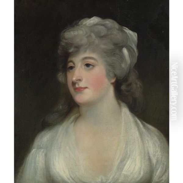 Portrait Of A Woman, Said To Be Lady Almeria Carpenter Oil Painting by Sir John Hoppner