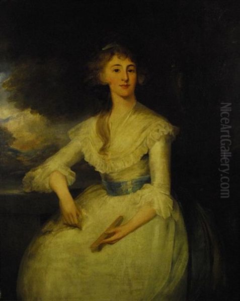 Portrait Of Mrs. Mercer Oil Painting by Sir John Hoppner