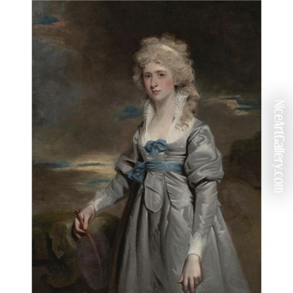 Portrait Of Charlotte Walsingham, Lady Fitzgerald Oil Painting by Sir John Hoppner