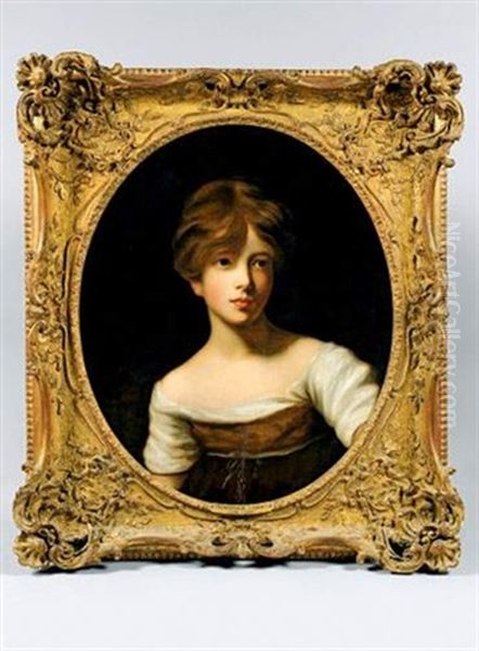 Portrait De Jeune Femme Oil Painting by Sir John Hoppner