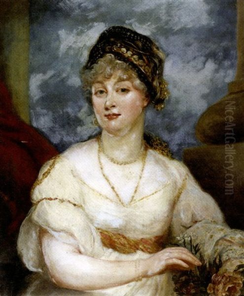 Portrait Sketch Of A Lady Oil Painting by Sir John Hoppner