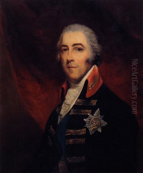 Portrait Of John, Earl Of Chatham, In Naval Uniform And Wearing The Order Of The Garter Oil Painting by Sir John Hoppner