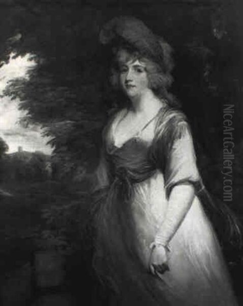 Mrs. Thomas Boothby Parkyns (nee Elizabeth Anne James) Oil Painting by Sir John Hoppner