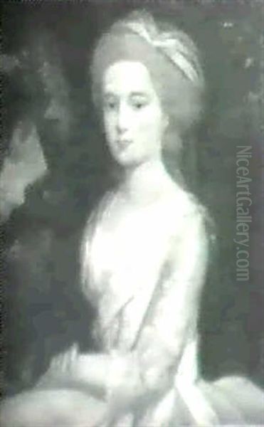 Portrait Of Lady Rathbone Oil Painting by Sir John Hoppner