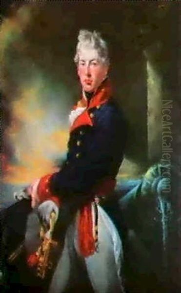 Portrait Of A Young Naval Officer Said To Be H.r.h. The     Duke Of Clarence Later William Iv King Of England Oil Painting by Sir John Hoppner