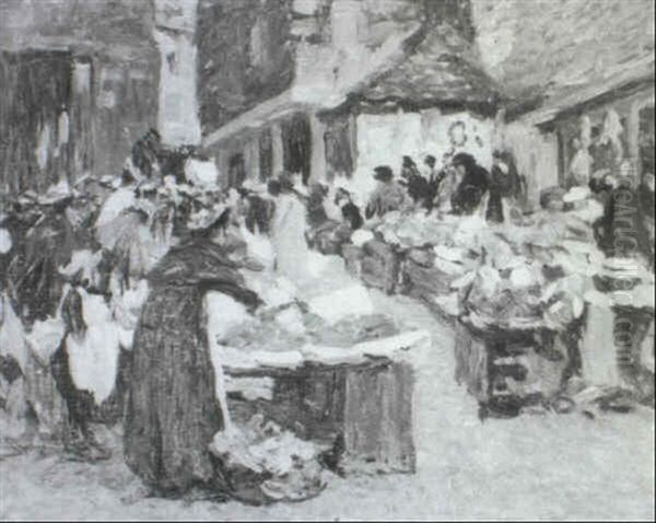 Whitby Market by Henry Silkstone Hopwood