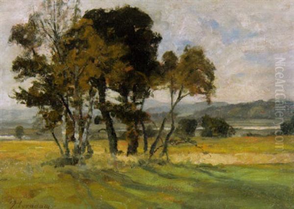 Weite Landschaft Im Thuringischen Oil Painting by Franz Horadam