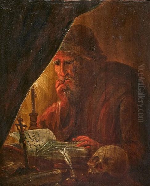 Den Helige Hieronymus Oil Painting by Pehr Hoerberg