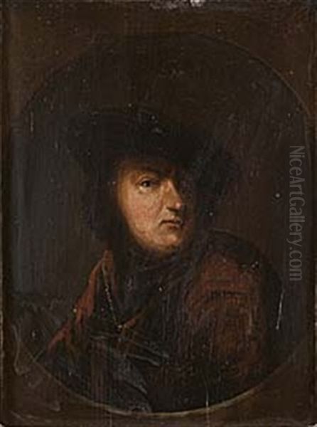 Sjalvportratt (in The Style Of Rembrandt) Oil Painting by Pehr Hoerberg