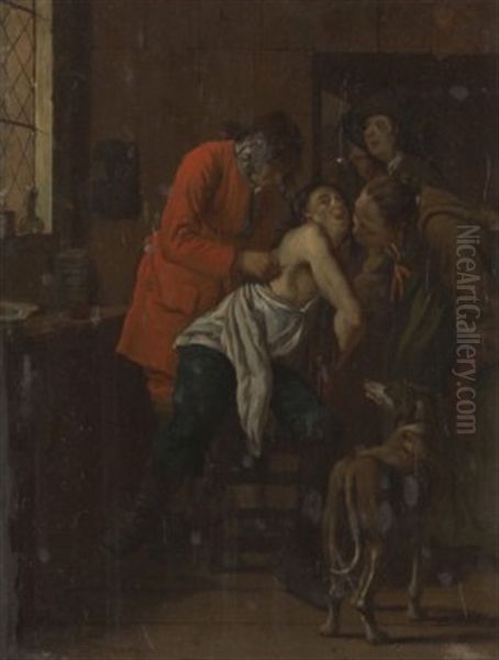 Der Arztbesuch Oil Painting by Jan Josef Horemans the Elder