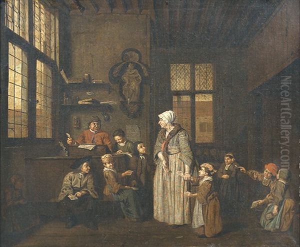 Der Schulmeister Und Seine Schuler Oil Painting by Jan Josef Horemans the Elder