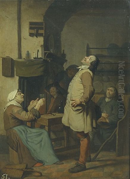 In Der Bauernstube Oil Painting by Jan Josef Horemans the Elder