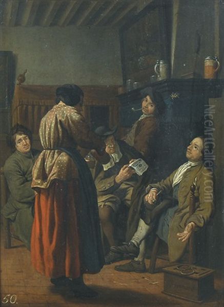 In Der Wirtsstube Oil Painting by Jan Josef Horemans the Elder