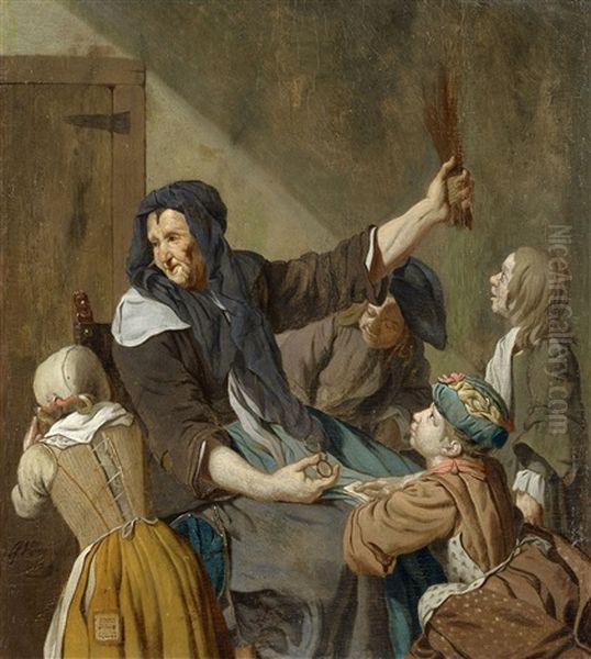 The Lesson Oil Painting by Jan Josef Horemans the Elder