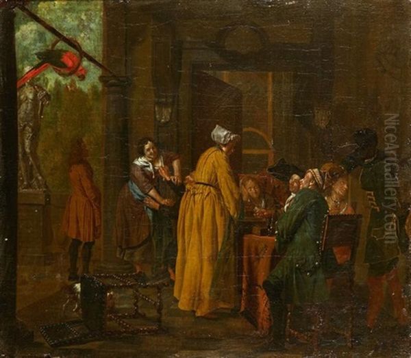 Les Joueurs Dans Un Interieur Oil Painting by Jan Josef Horemans the Elder