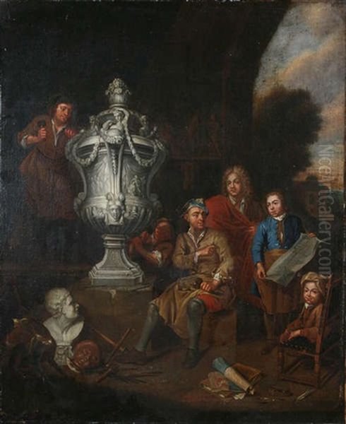 A L'atelier Du Sculpteur Oil Painting by Jan Josef Horemans the Elder