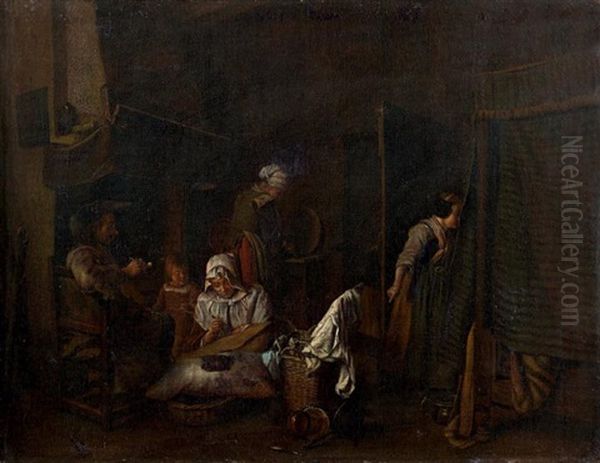 L'heureuse Famille Oil Painting by Jan Josef Horemans the Elder