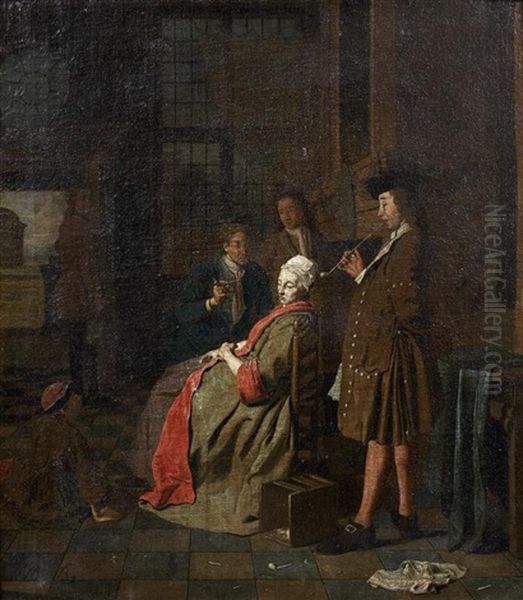 Scene Familiale Oil Painting by Jan Josef Horemans the Elder