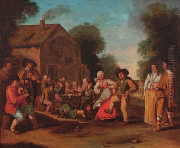 Bauerliches Fest Im Freien Oil Painting by Jan Josef Horemans the Elder