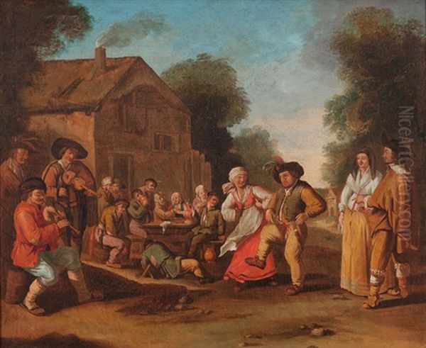 Bauerliches Fest Im Freien Oil Painting by Jan Josef Horemans the Elder