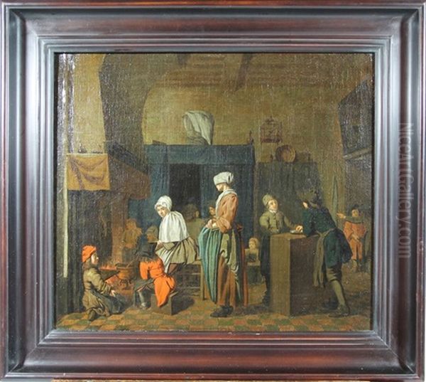 Scene D'interieur Oil Painting by Jan Josef Horemans the Elder