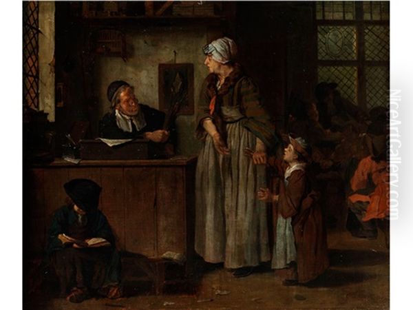 Die Klage Der Mutter Vor Dem Schullehrer Oil Painting by Jan Josef Horemans the Elder