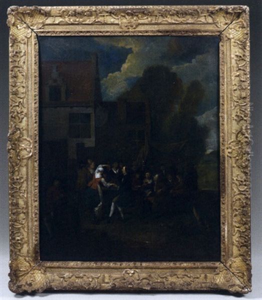 La Collation Devant L'auberge Avec La Danse De La Servante Oil Painting by Jan Josef Horemans the Elder