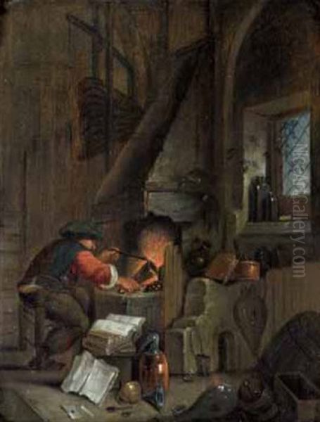 Alchimista Nel Suo Laboratorio Oil Painting by Jan Josef Horemans the Elder