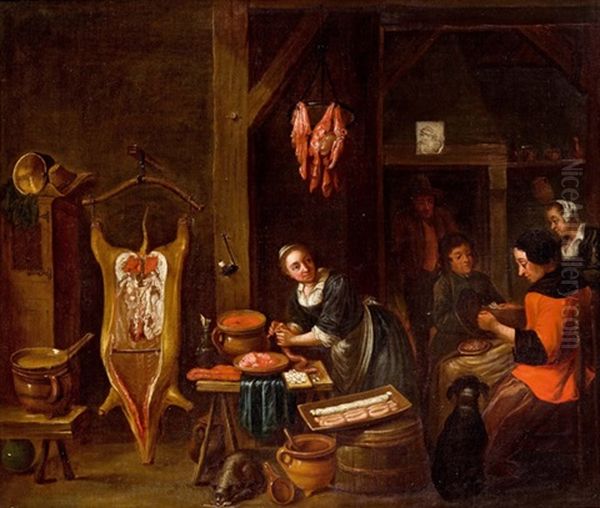 Kuchenszene Oil Painting by Jan Josef Horemans the Elder