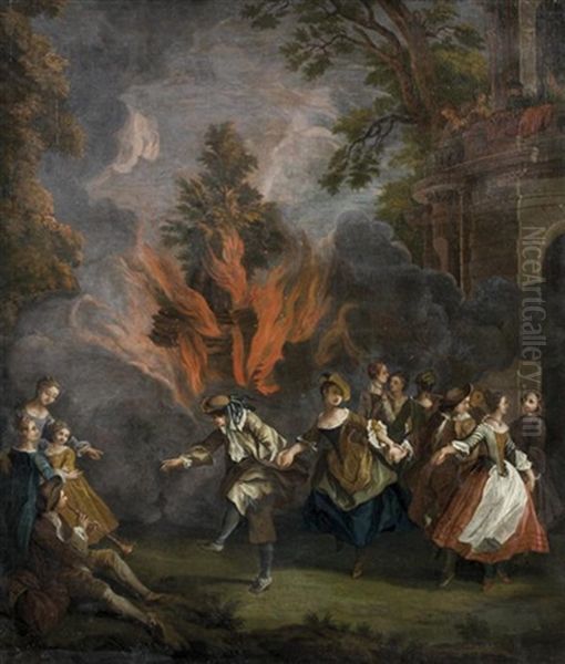 Le Feu Oil Painting by Jan Josef Horemans the Elder