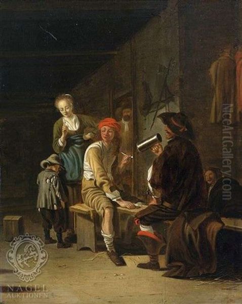 Wirtshausszene Oil Painting by Jan Josef Horemans the Elder