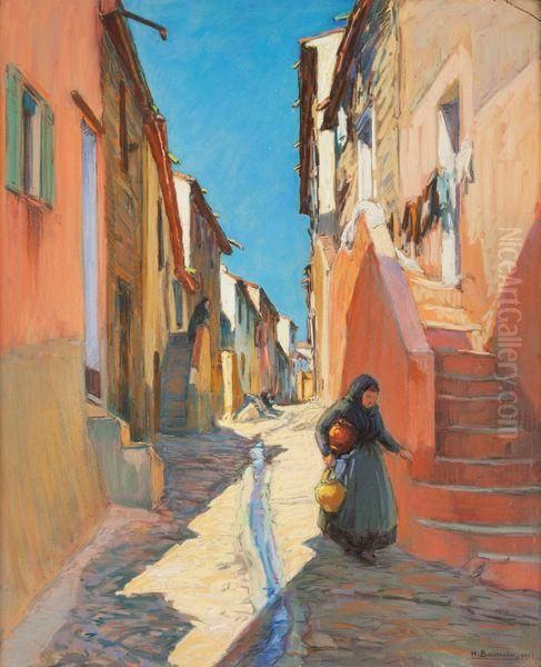 Petit Rue Oil Painting by Henri Alphonse Barnoin