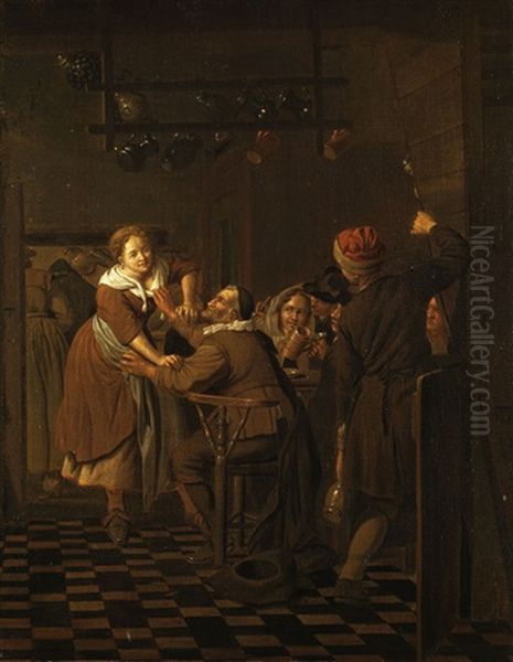 Wirtshausszene Oil Painting by Jan Josef Horemans the Elder