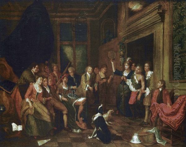 Le Diner De Fete Oil Painting by Jan Josef Horemans the Elder