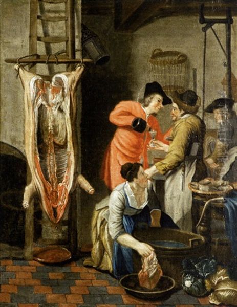 Carcasse De Porc Oil Painting by Jan Josef Horemans the Elder