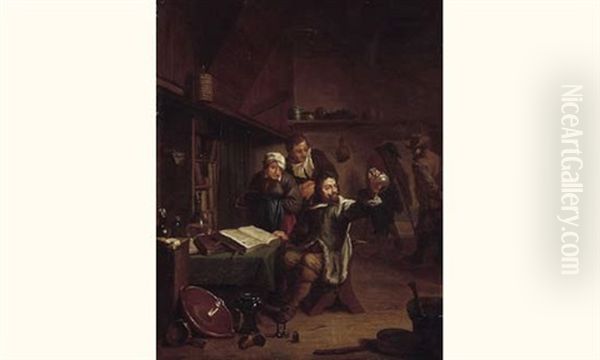 La Visite Chez Le Medecin Oil Painting by Jan Josef Horemans the Elder