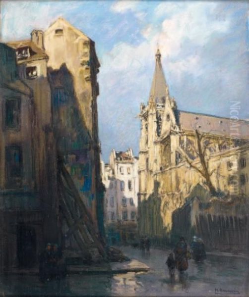 Eglise De Paris Oil Painting by Henri Alphonse Barnoin