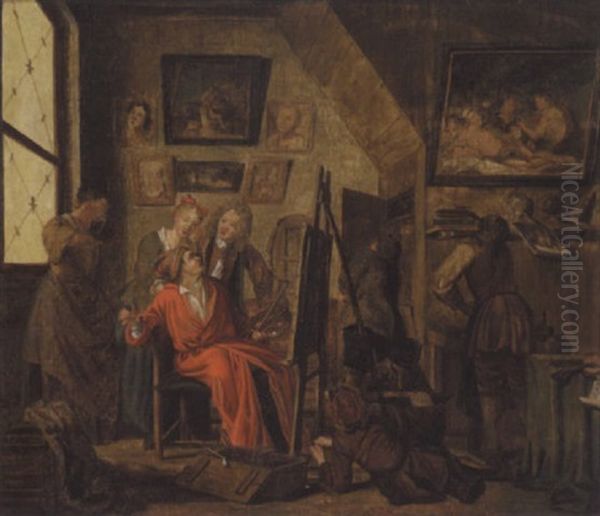 Besog I Malerens Atelier Oil Painting by Jan Josef Horemans the Elder