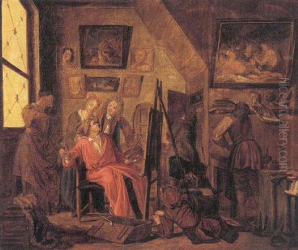 Pa Besog I Kunstnerens Atelier by Jan Josef Horemans the Elder