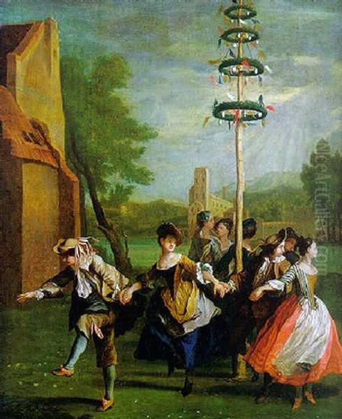 La Danse Villageoise Oil Painting by Jan Josef Horemans the Elder