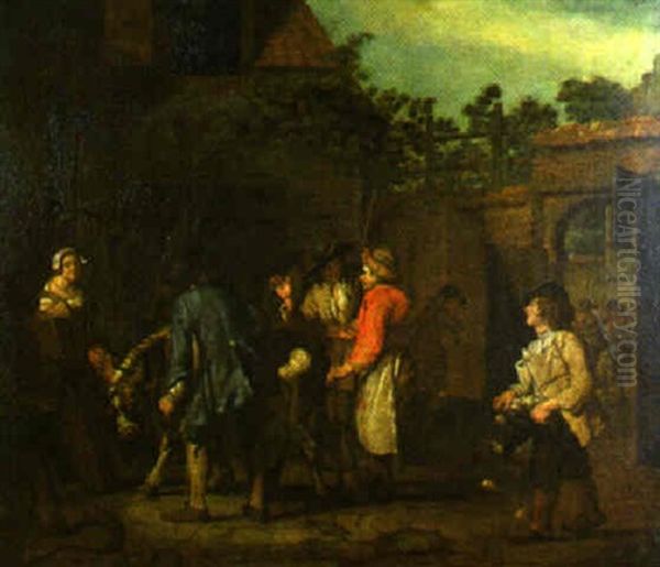 Escena De Pueblo Oil Painting by Jan Josef Horemans the Elder