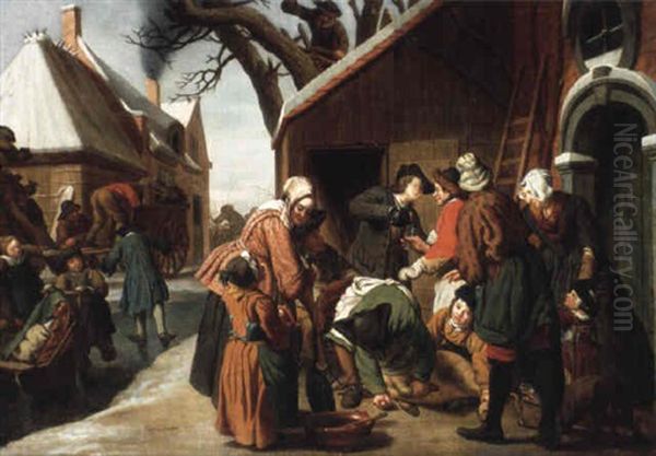 Allegorie De L'hiver Oil Painting by Jan Josef Horemans the Elder