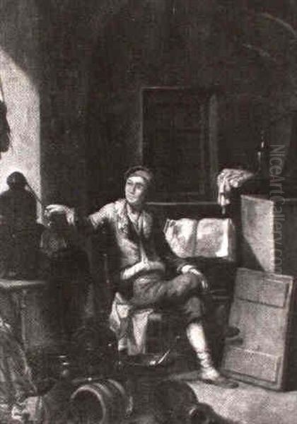 Scientist In His Laboratory Oil Painting by Jan Josef Horemans the Elder