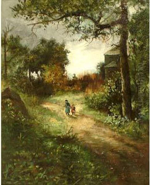 Promenade En Foret Oil Painting by James Macdonald Barnsley